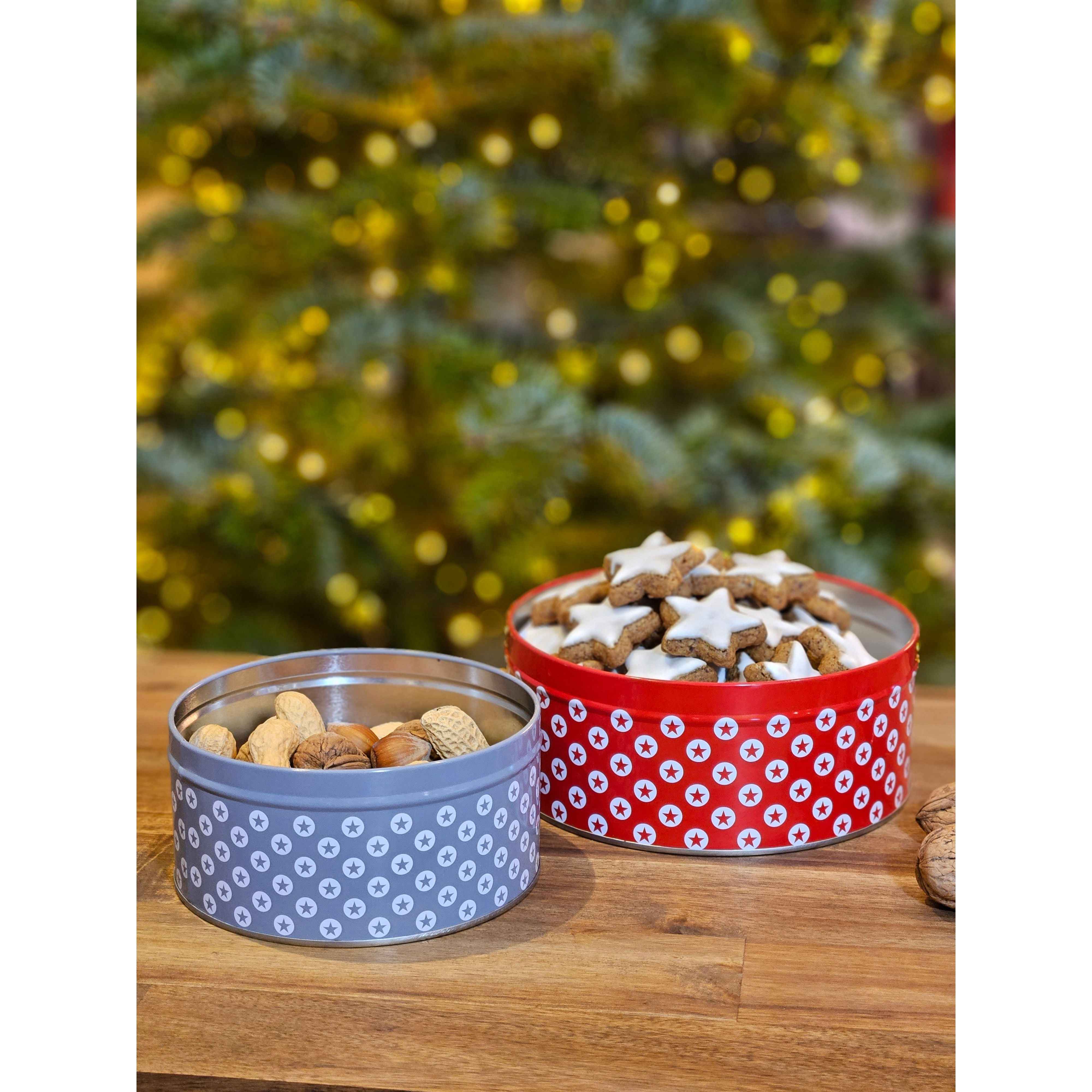 Gebäckdose 3er Set Stern Weihnachten Plätzchendose Metall Keksdose Stern