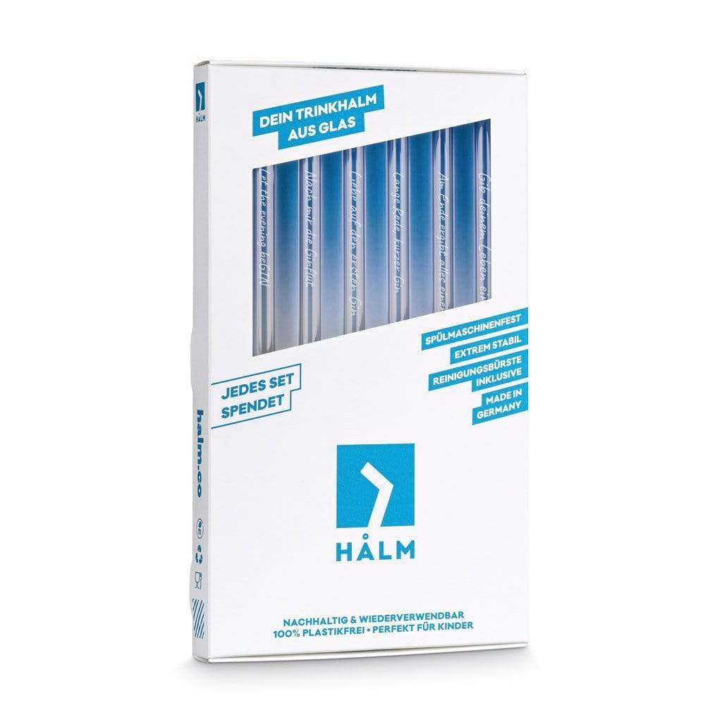 Glastrinkhalme 6er Set graviert mit Gin-Sprüchen 15-23 cm | HALM Straws