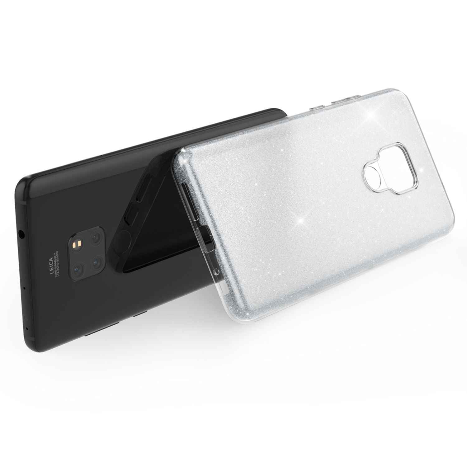NALIA Handyhülle für Huawei Mate20, Glitzer Slim Silikon Case Cover Schutzhülle