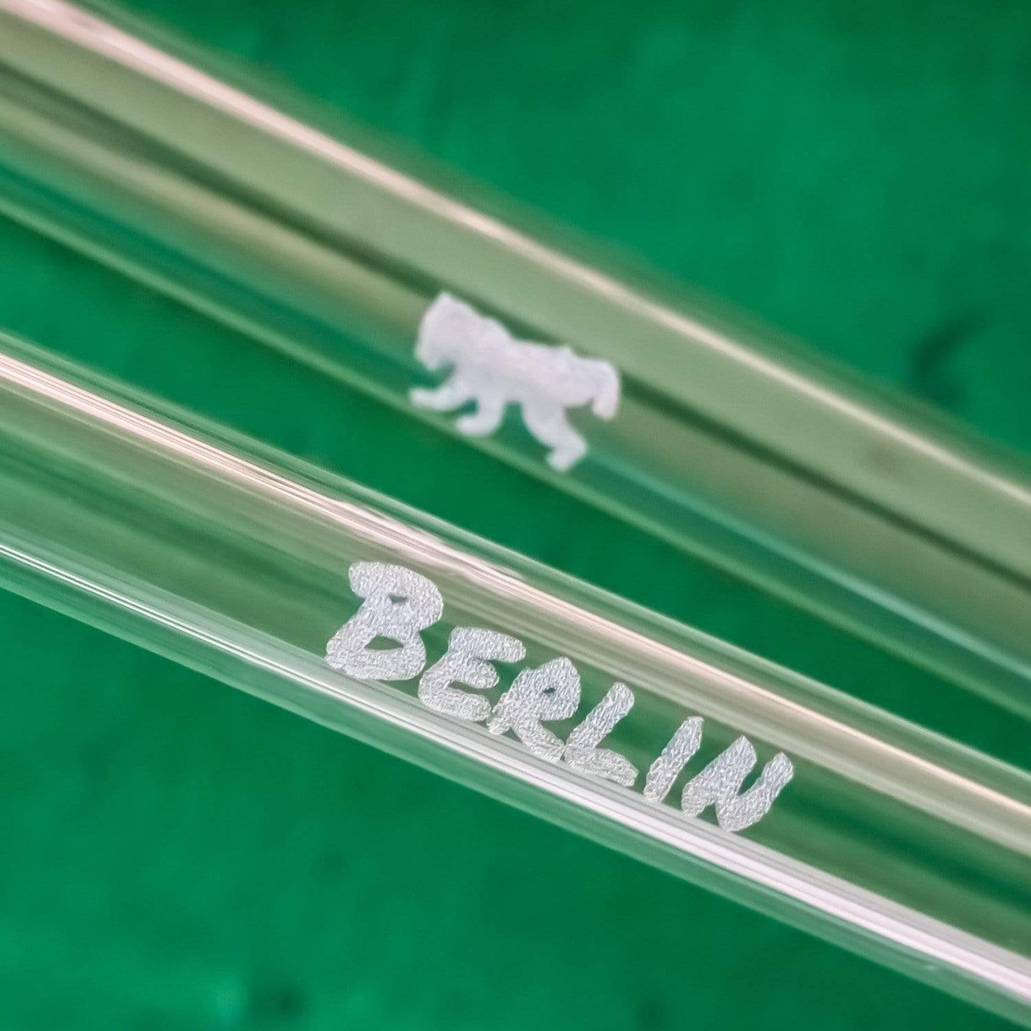 Glasstrohhalme graviert Berlin Edition 6er Set 15-23 cm spülmaschinenfest