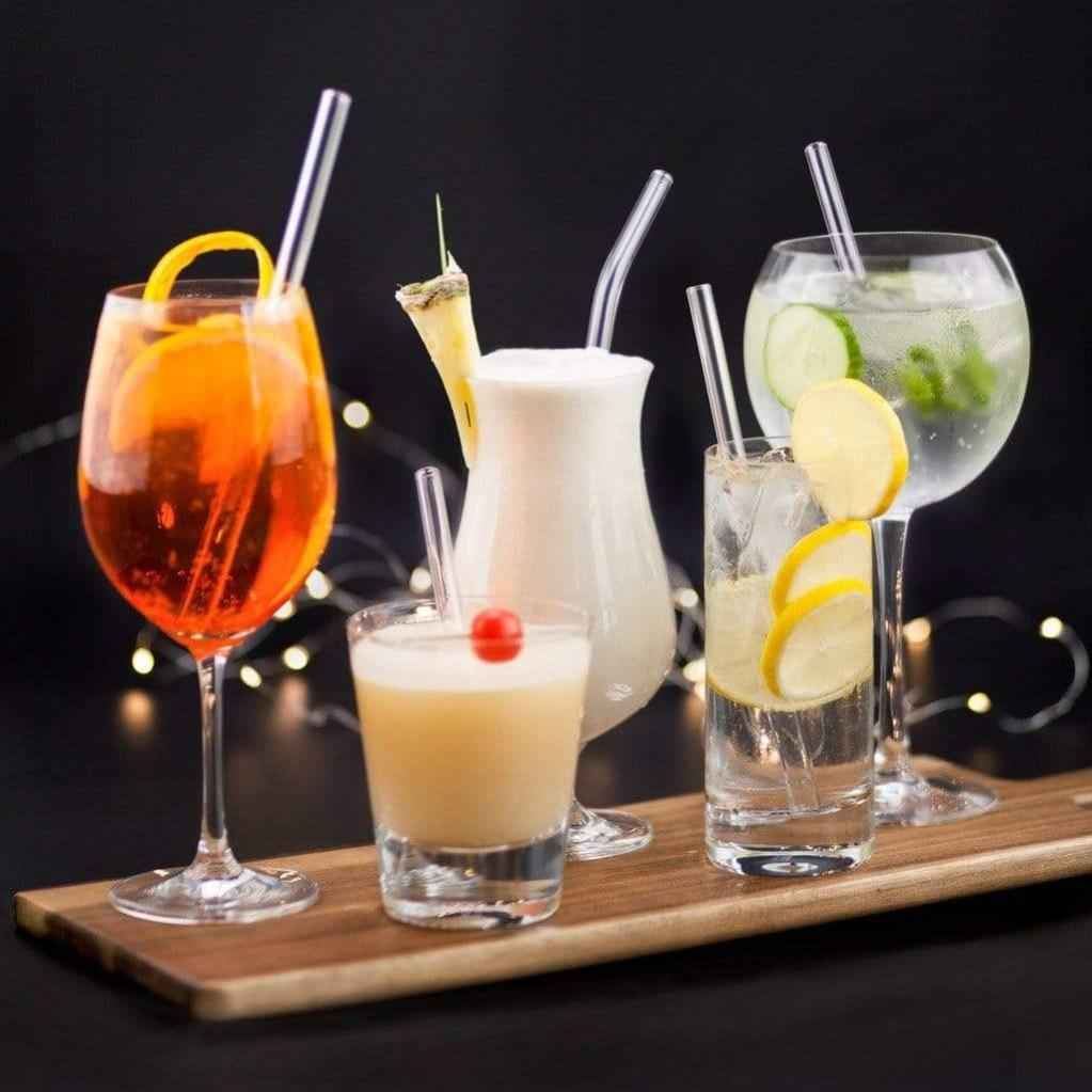 2x 23cm + 2x 20cm + 2x 15cm (Gerade) Glasstrohhalme