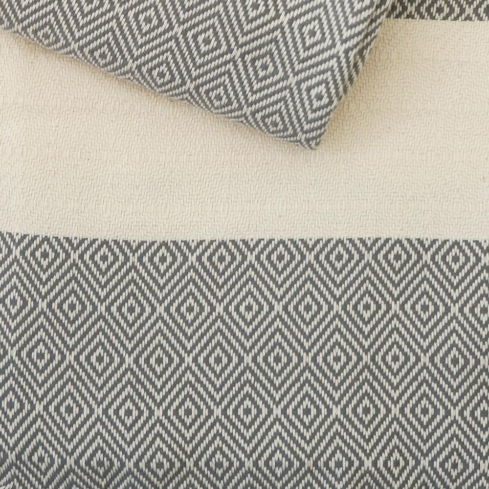 Dunkelgraues, handgewebtes Hamamtuch Charlotte, perfekt für Wellness