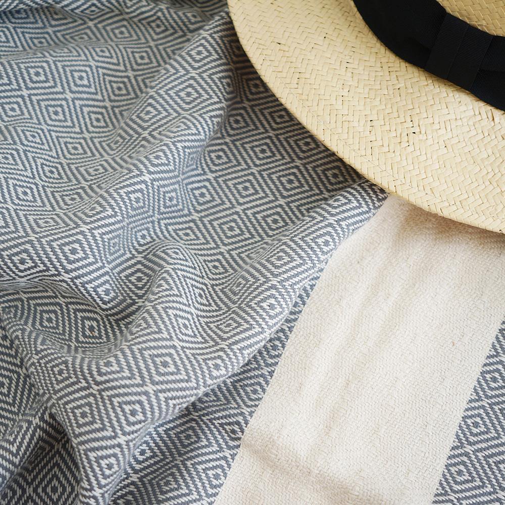 Dunkelgraues Hamamtuch Charlotte, handgewebt, weich und saugfähig