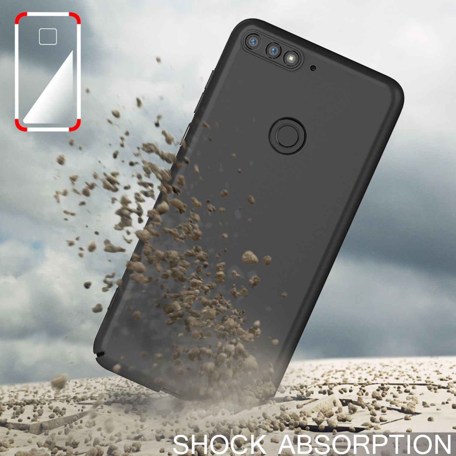 NALIA Handyhülle für Huawei Y7 (2018), Dünne Hard Case Schutz Hülle Slim Cover