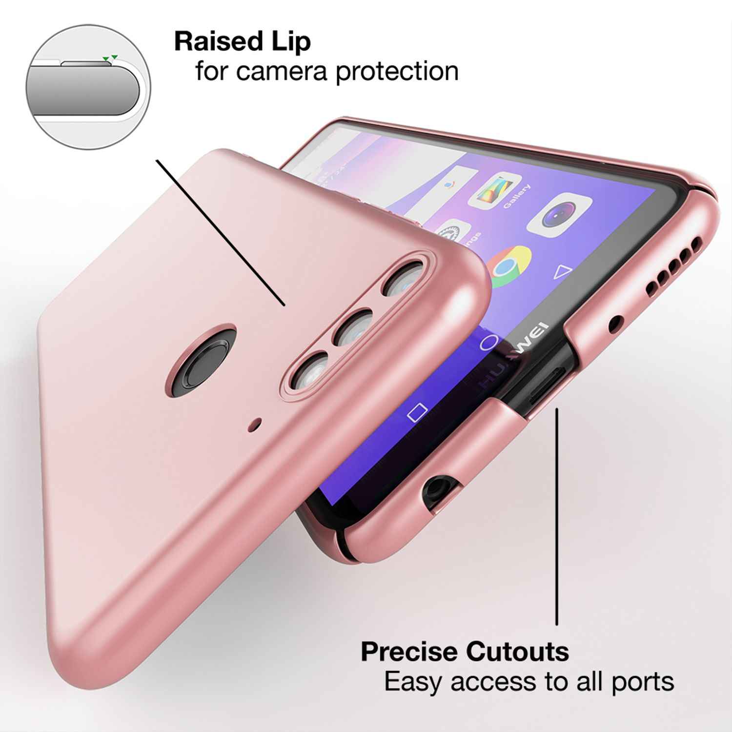 NALIA Handyhülle für Huawei Y7 (2018), Dünne Hard Case Schutz Hülle Slim Cover