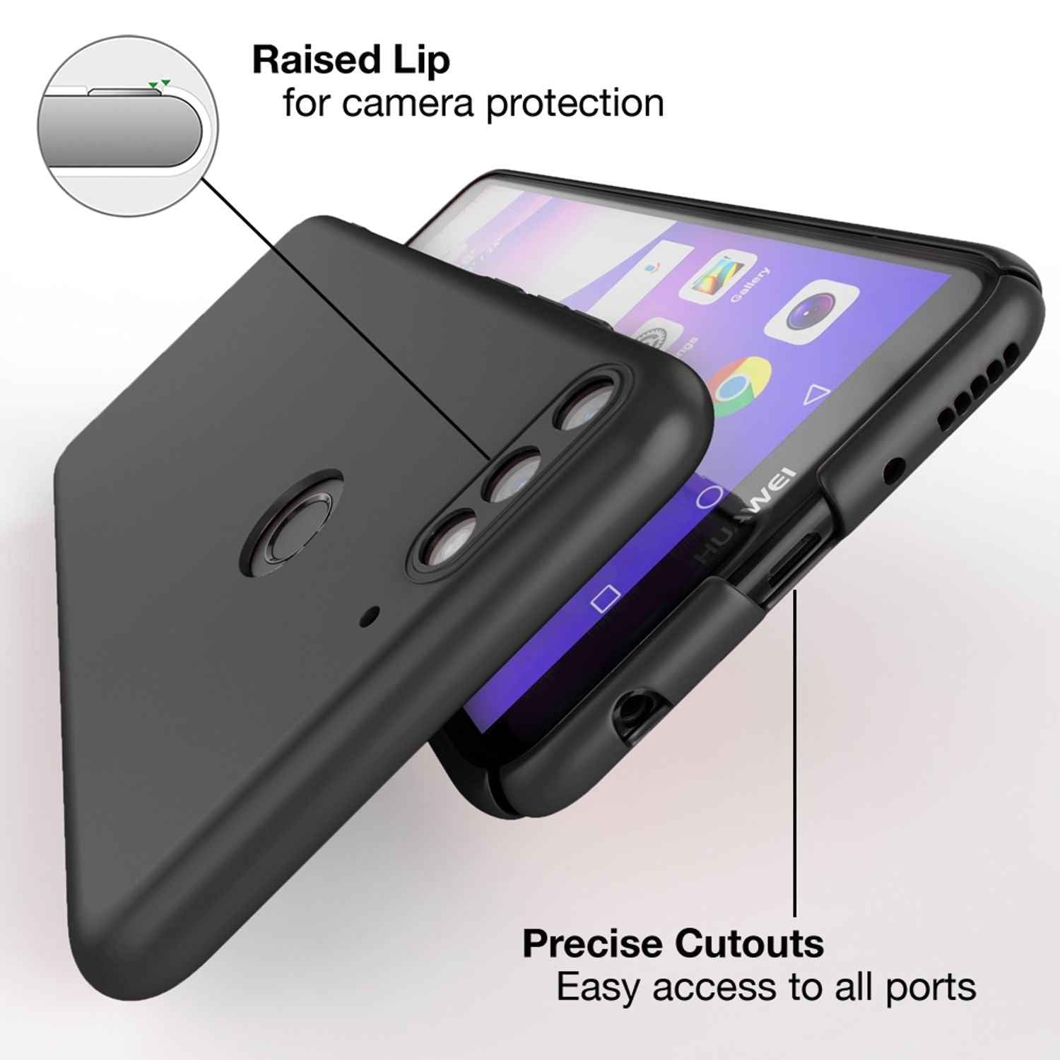 NALIA Handyhülle für Huawei Y7 (2018), Dünne Hard Case Schutz Hülle Slim Cover