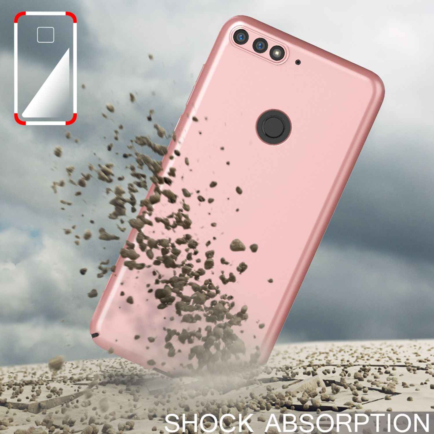 NALIA Handyhülle für Huawei Y7 (2018), Dünne Hard Case Schutz Hülle Slim Cover
