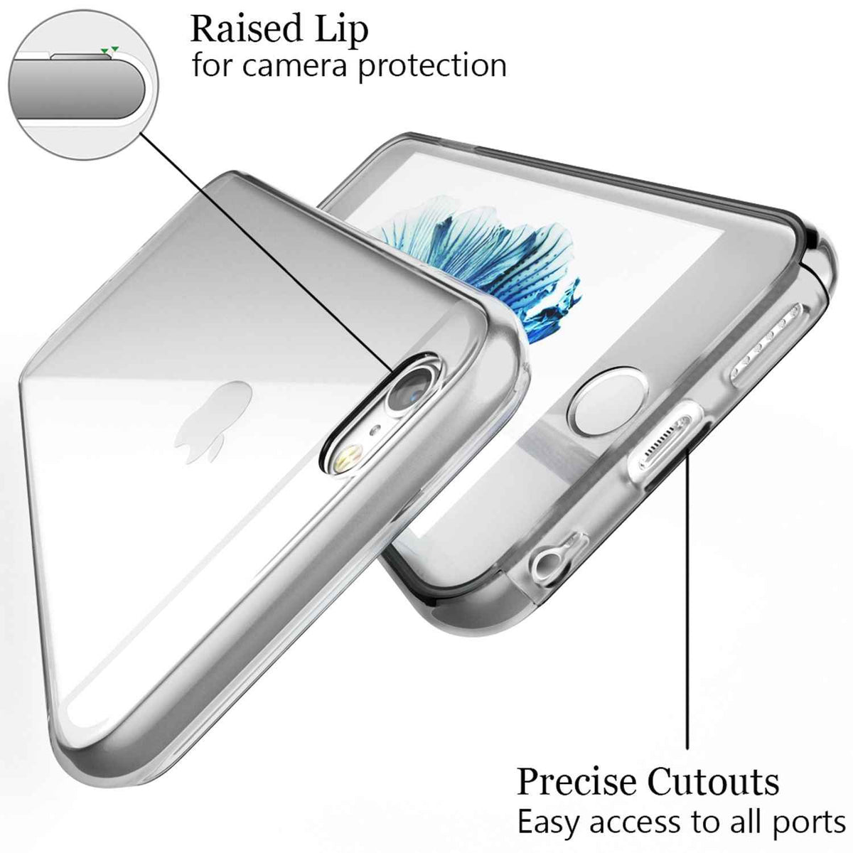NALIA 360 Grad Handy Hülle für Apple iPhone 6 6S, Full Cover Silikon Bumper Case