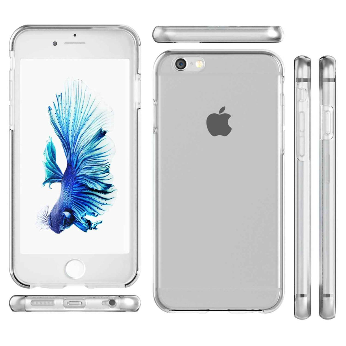 NALIA 360 Grad Handy Hülle für Apple iPhone 6 6S, Full Cover Silikon Bumper Case