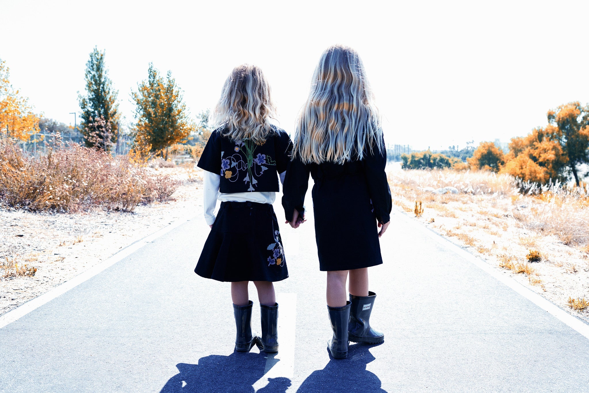 Black Crop Top with Floral Embroidery-1