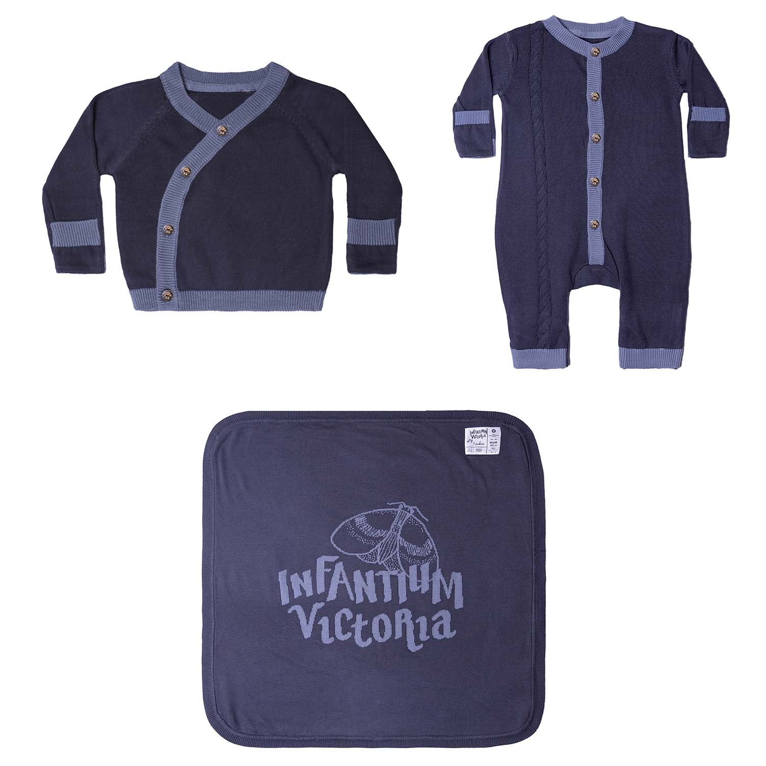 Organic Cotton Knitted Newborn Baby 3-pieces Set-0