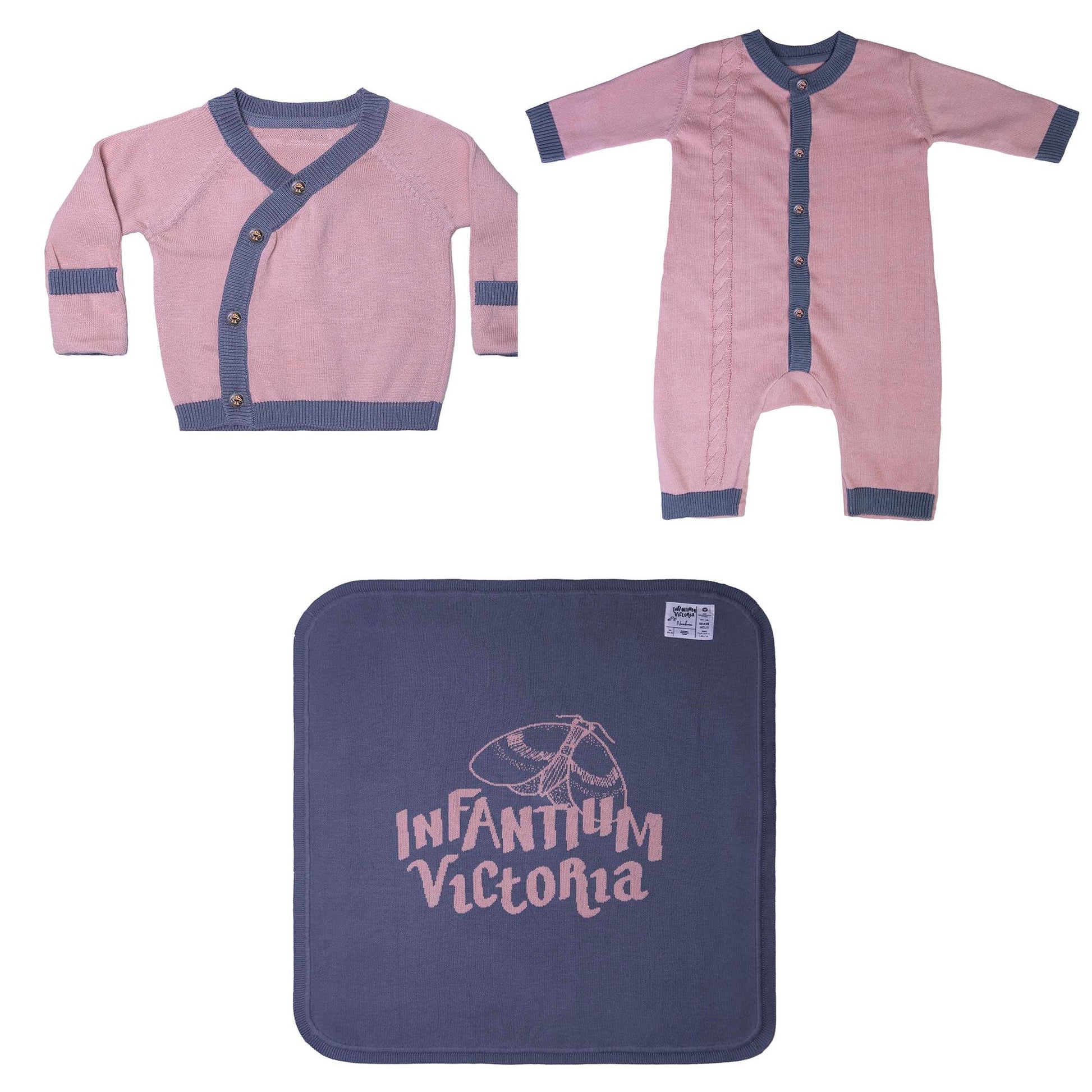 Organic Cotton Knitted Newborn Baby 3-pieces Set-5