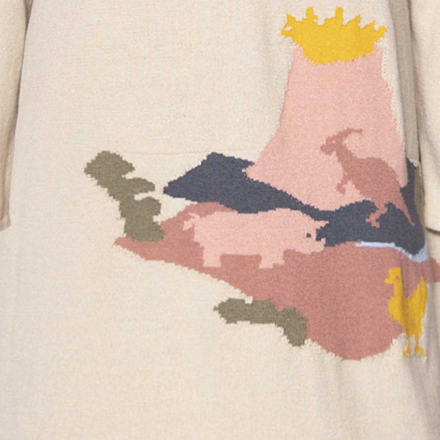 Beige Knitted Dress for Girls-2