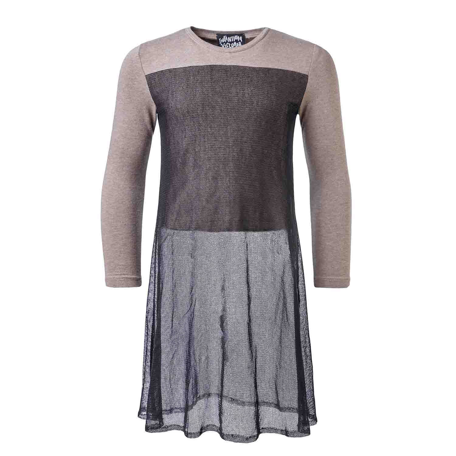 Kids Beige Top with Mesh-0