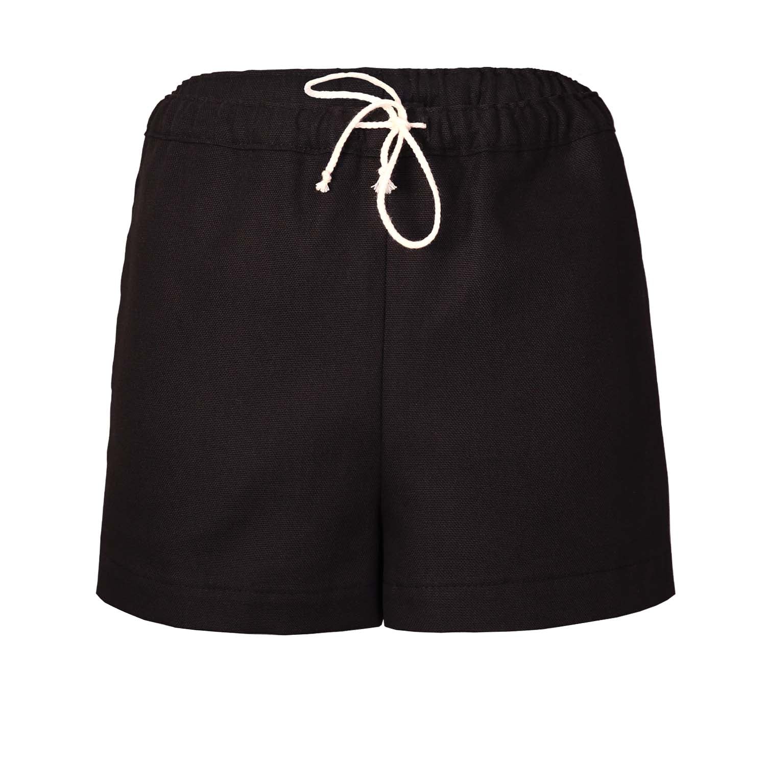 Black Canvas Shorts for Kids-0