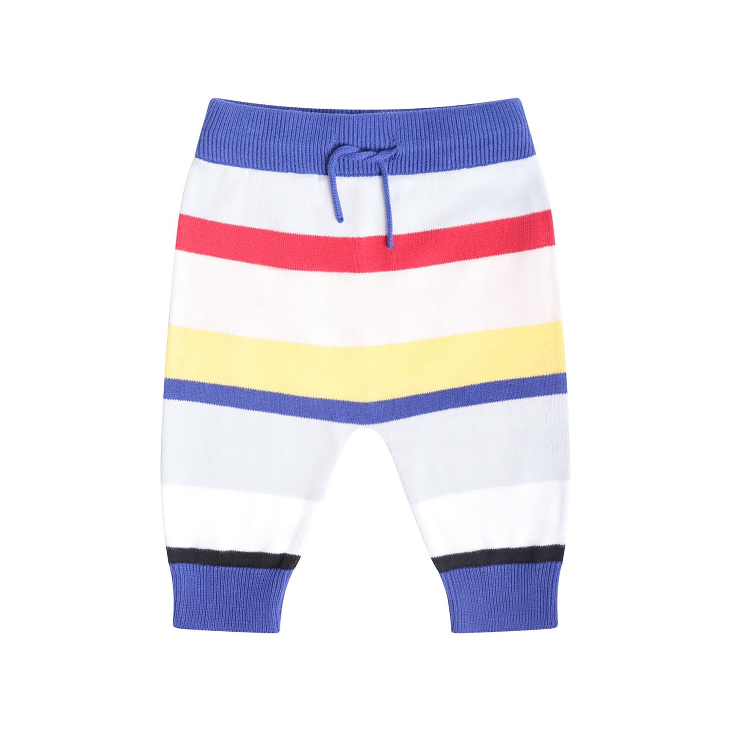 Knitted Baby Pants in Bright Stripes-0