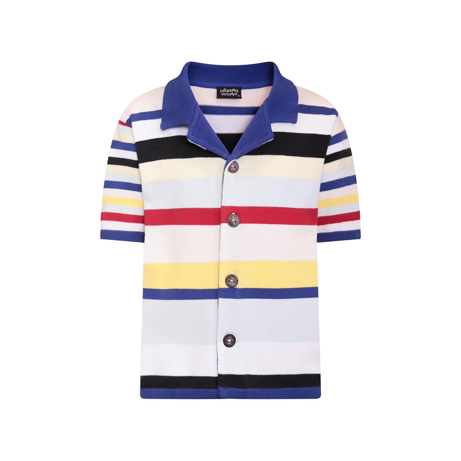Knitted Shirt with Bright Stripes-0