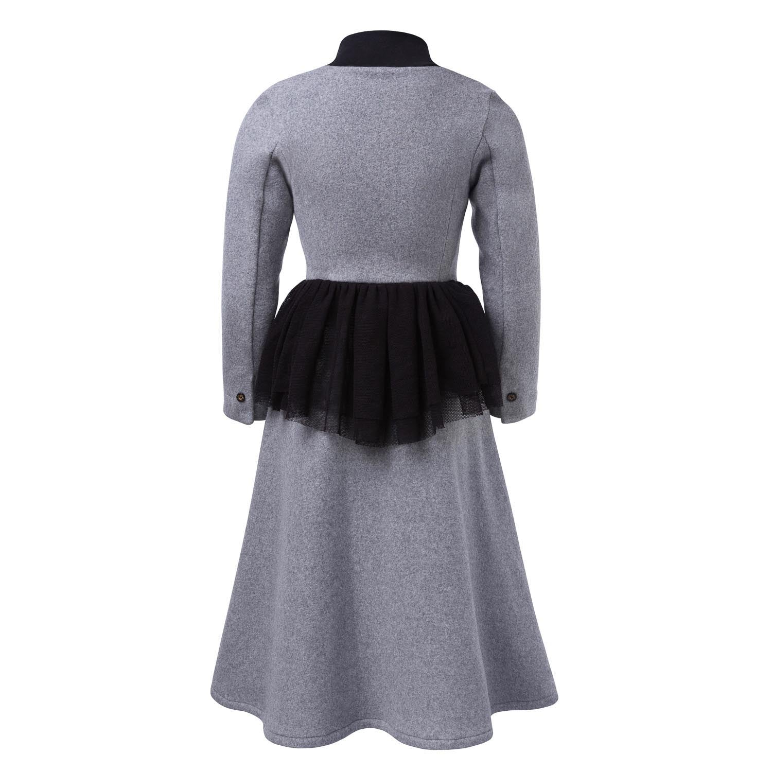 Grey Fleece Bustle Dress-2