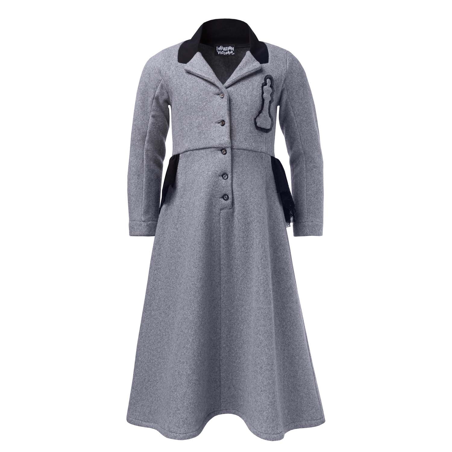 Grey Fleece Bustle Dress-0