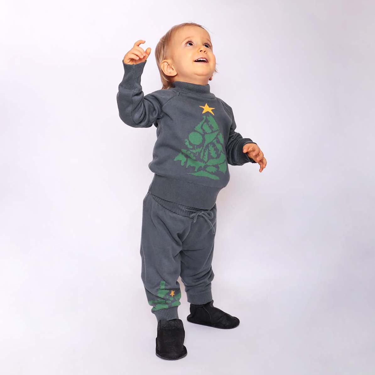 Grey Baby Boy Christmas Sweater-1