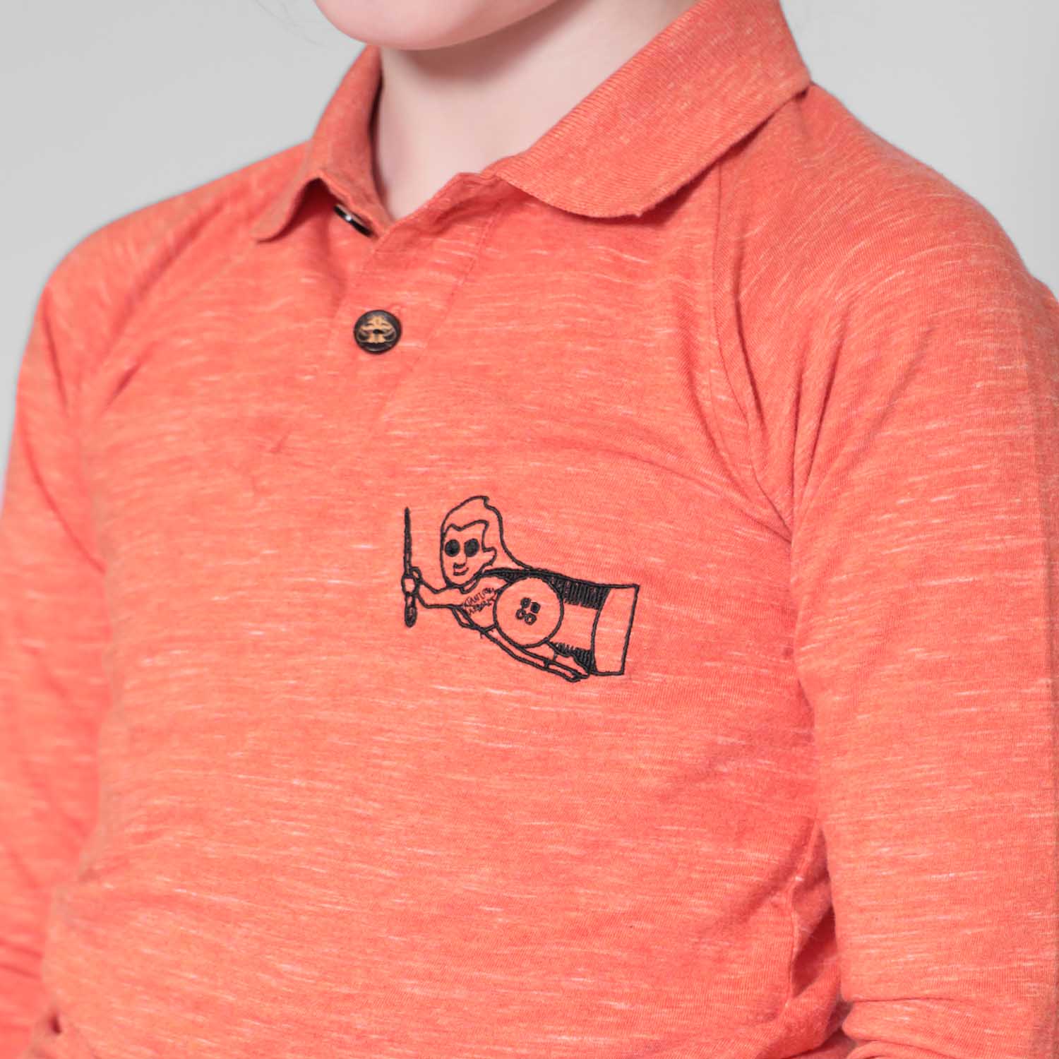 Boys and Girls Orange Polo Shirt-2