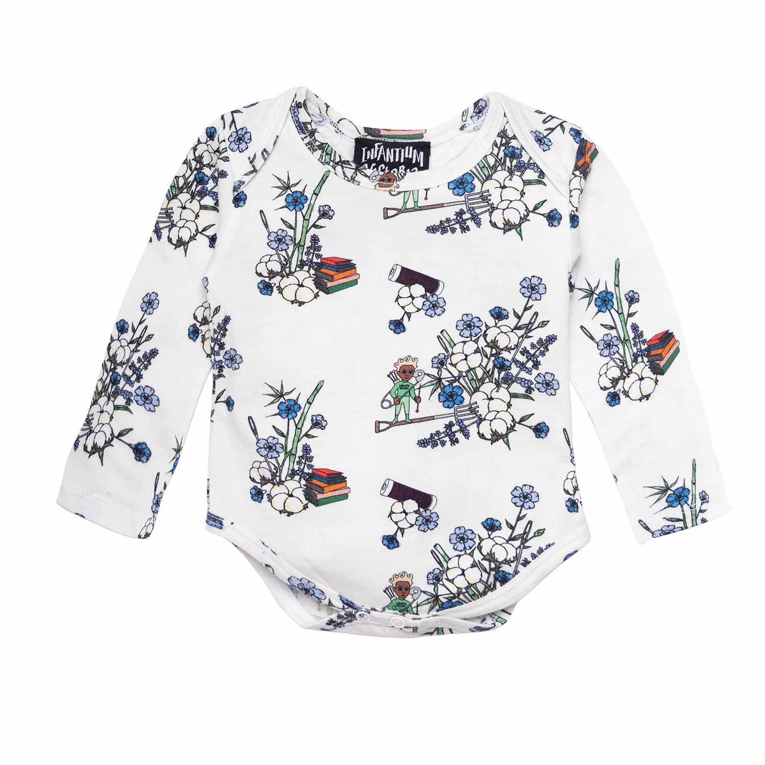 Floral White Baby Onesie-0