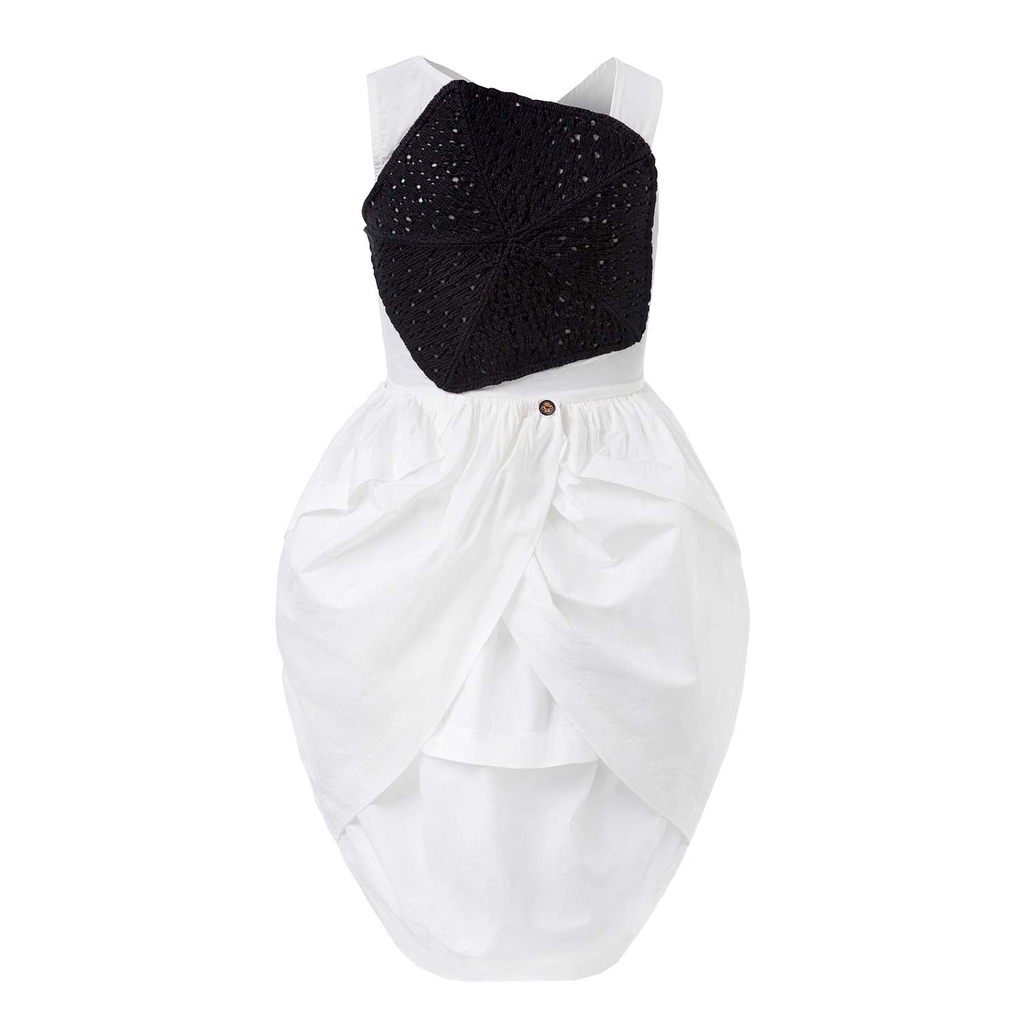 White Dress with Ladybug Hand Embroidery-1