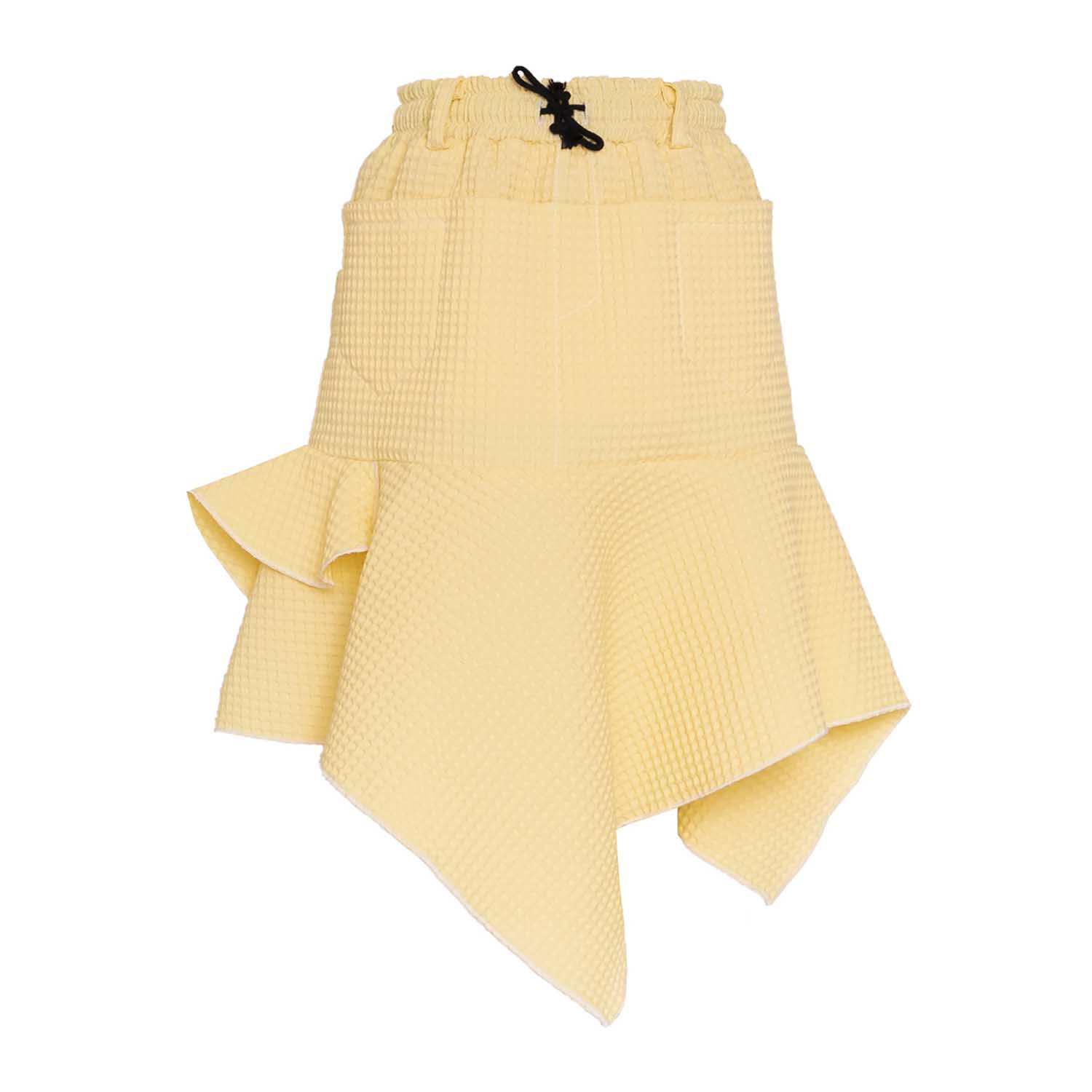 Yellow Waffle Girls Midi Skirt-0
