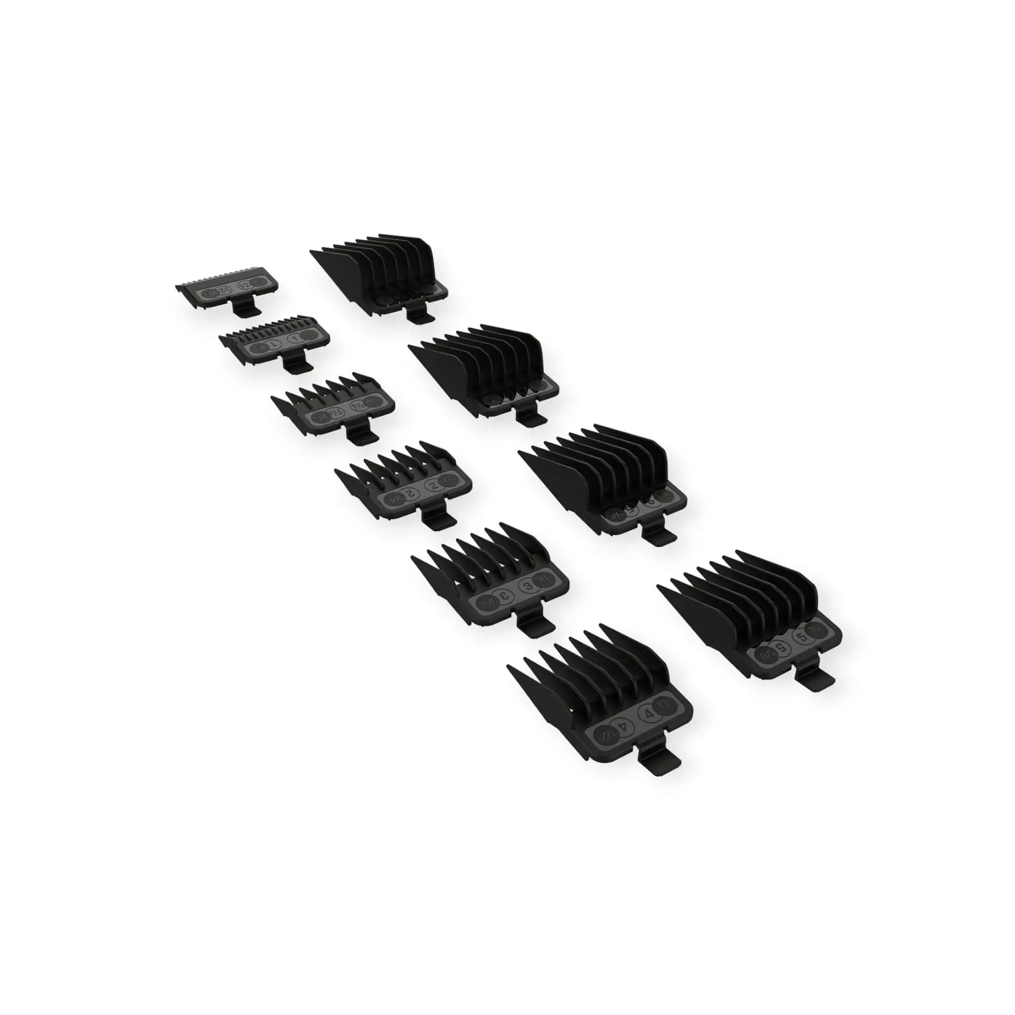 Aufsteckkämme Set 10 Stück 1,5-25 mm schwarz Kunststoff für Haarschneider | JRL