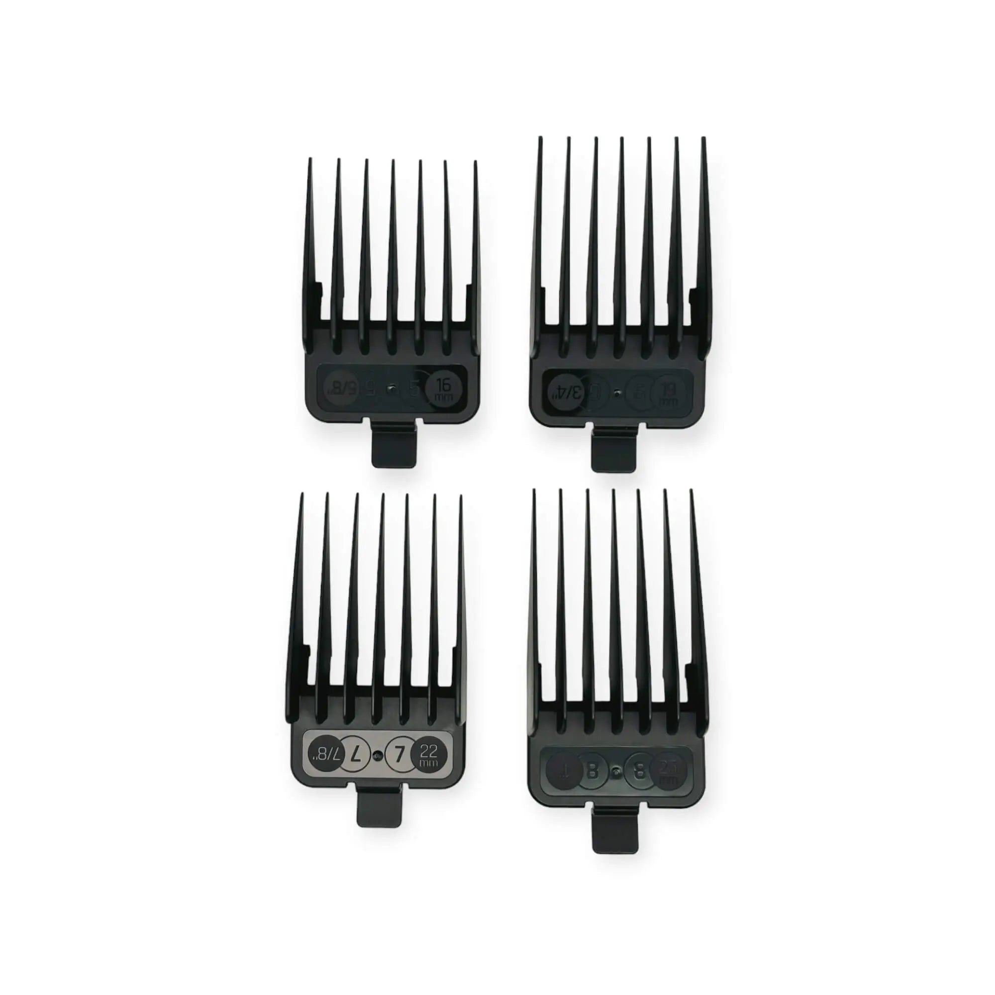 Aufsteckkämme 4er-Set 16-19-22-25 mm Kunststoff schwarz | JRL