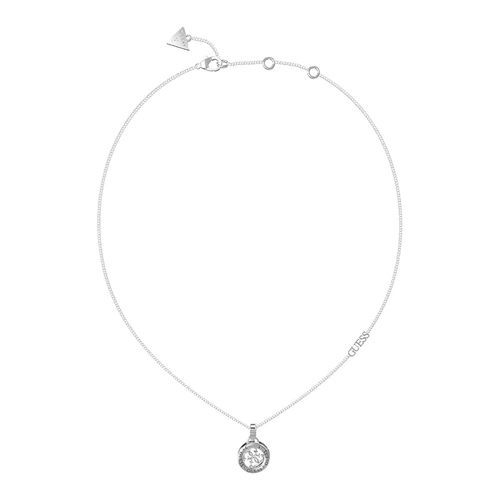 Damen Halskette Edelstahl silber Anhänger mit Steinen | GUESS