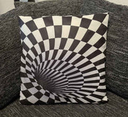 3D Druck Designer Kissenbezug Schwarz- weißer Strudel - 45cm x 45cm