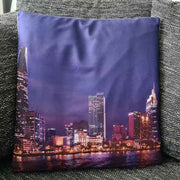 Kissenbezug Skyline bei Nacht  - 45cm x 45cm