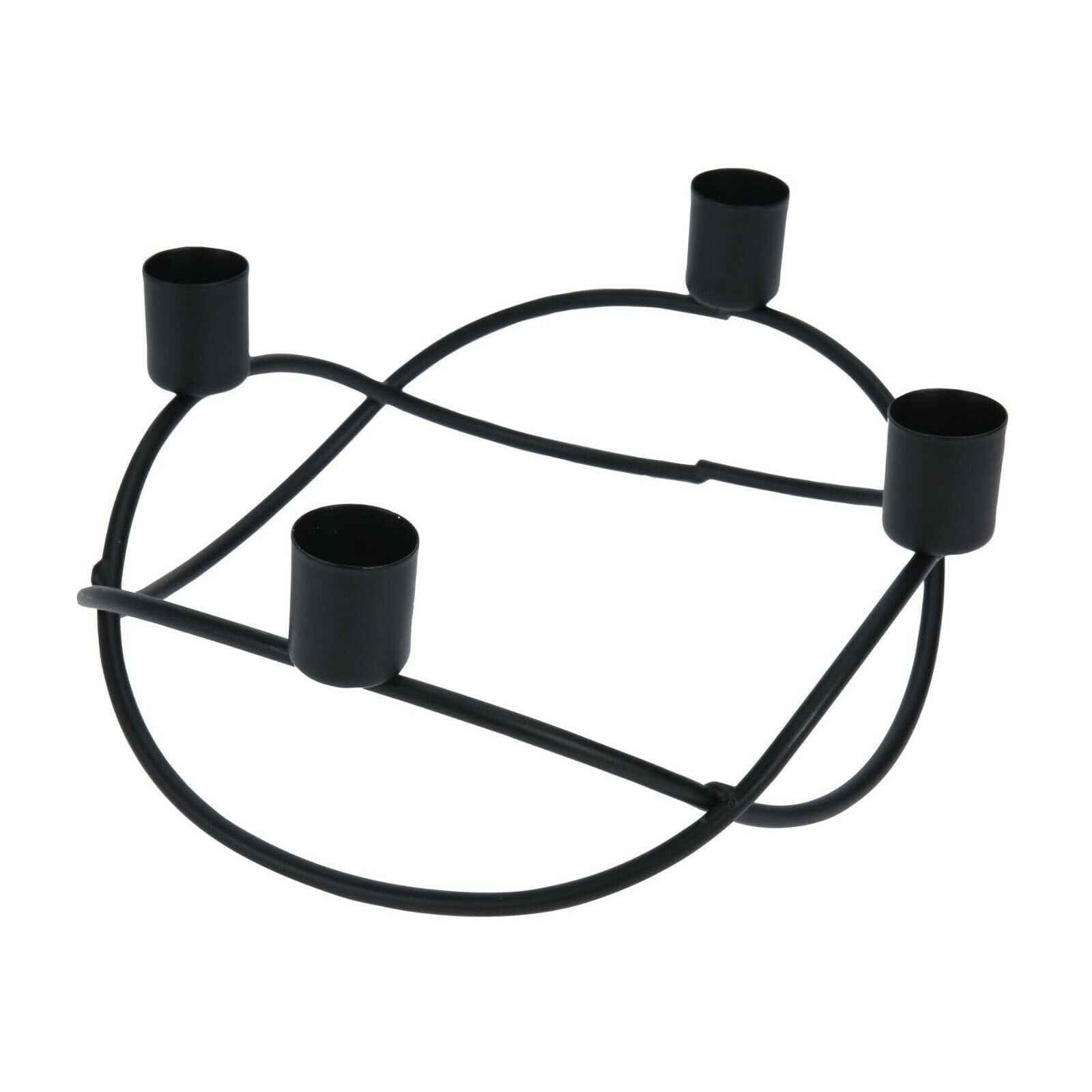 Kerzenständer schwarz Metall Kerzenleuchter Kerzenhalter Adventskranz Ø 21 cm