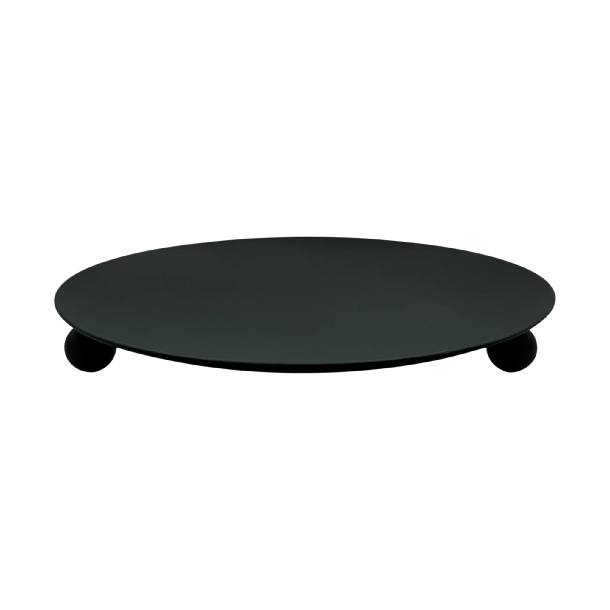 Kerzenteller schwarz matt 8,5 cm 4er Set Metall Standfüße | Miamonda
