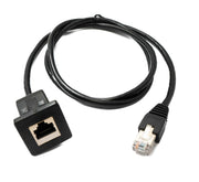 SYSTEM-S LAN Kabel 100 cm RJ45 Stecker zu Buchse Square Dash Panel Mount Cat6
