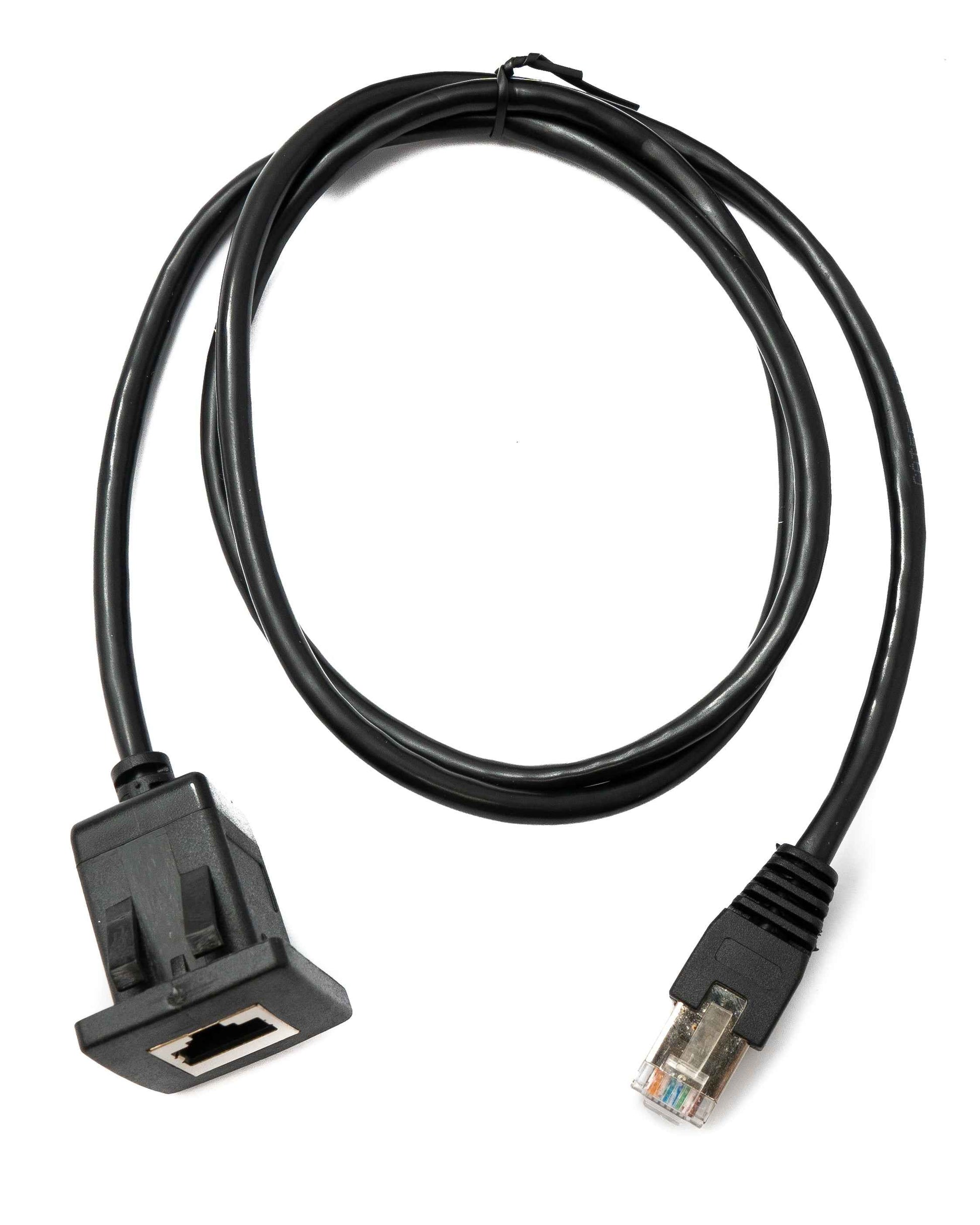 SYSTEM-S LAN Kabel 100 cm RJ45 Stecker zu Buchse Square Dash Panel Mount Cat6