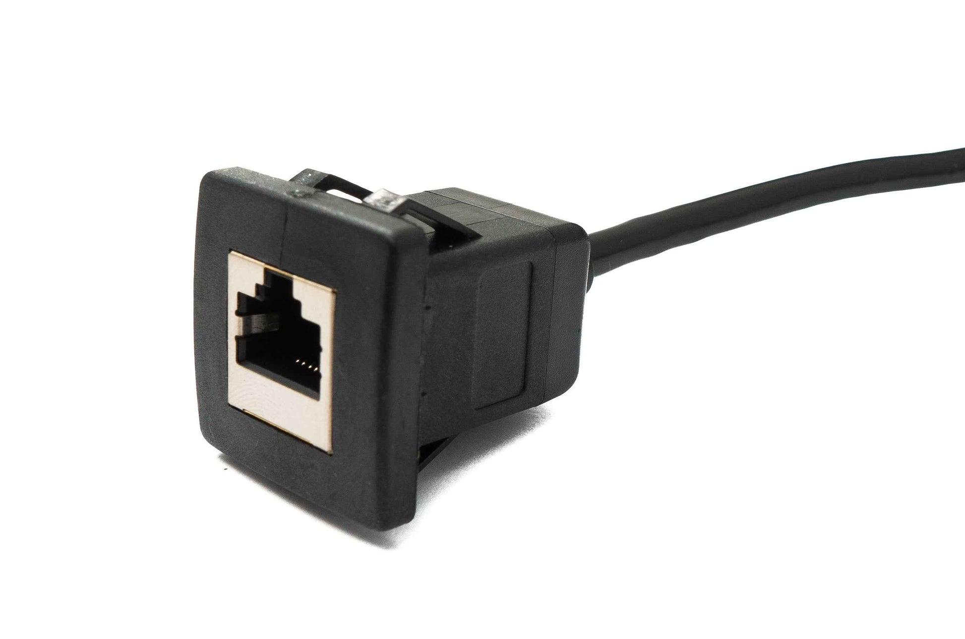 SYSTEM-S LAN Kabel 100 cm RJ45 Stecker zu Buchse Square Dash Panel Mount Cat6