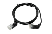 SYSTEM-S LAN Kabel 100 cm 8P8C RJ45 Stecker zu Stecker Winkel in Schwarz
