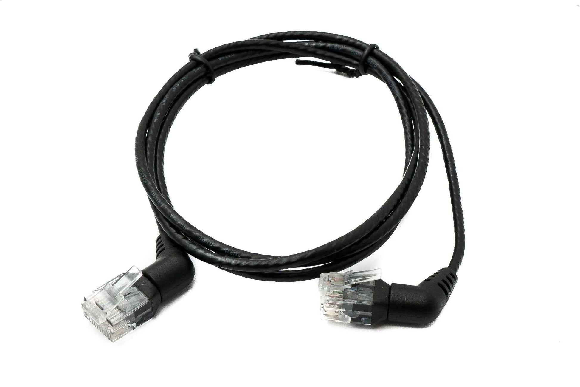 SYSTEM-S LAN Kabel 100 cm 8P8C RJ45 Stecker zu Stecker Winkel in Schwarz