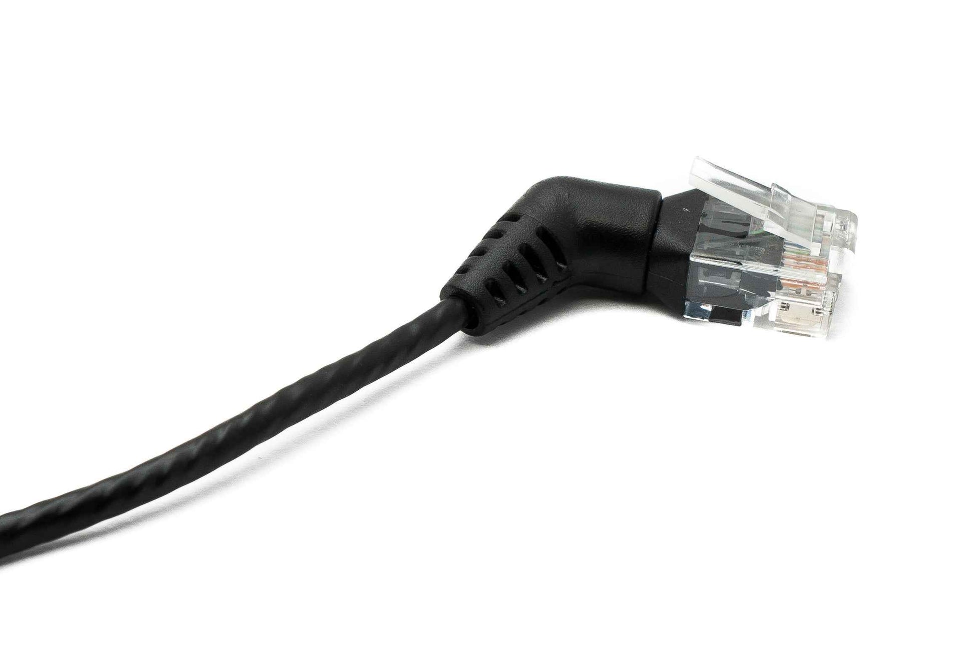 SYSTEM-S LAN Kabel 100 cm 8P8C RJ45 Stecker zu Stecker Winkel in Schwarz