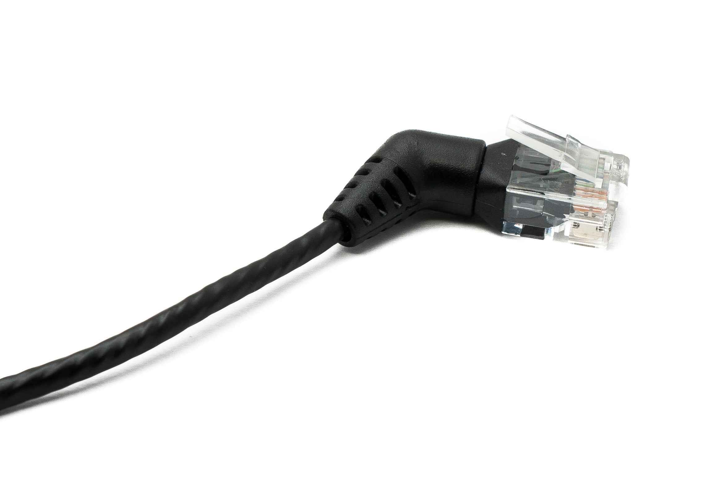 SYSTEM-S LAN Kabel 100 cm 8P8C RJ45 Stecker zu Stecker Winkel in Schwarz