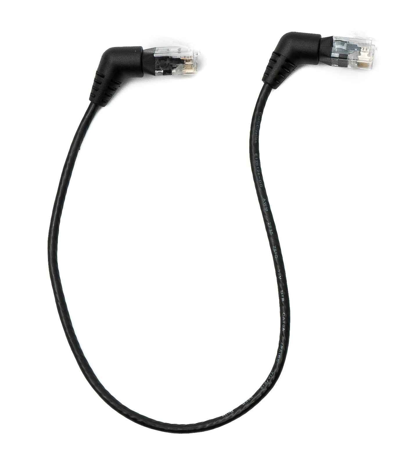 SYSTEM-S LAN Kabel 25 cm 8P8C RJ45 Stecker zu Stecker Winkel in Schwarz