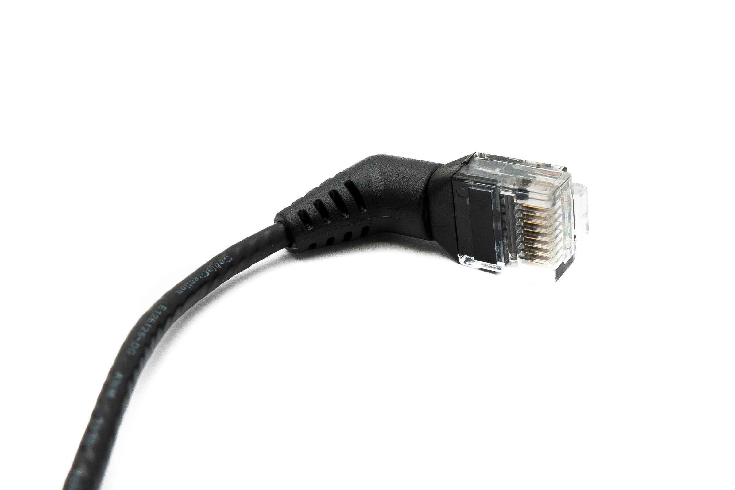 SYSTEM-S LAN Kabel 25 cm 8P8C RJ45 Stecker zu Stecker Winkel in Schwarz