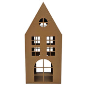Laternenhaus Windlicht Kerzenhalter Rostoptik Haus Metall Deko Laterne 40 cm