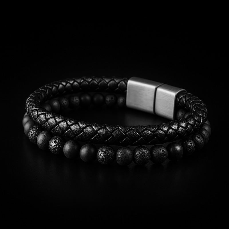 LAVA PASSION Armband aus schwarzem Leder - Bild 3