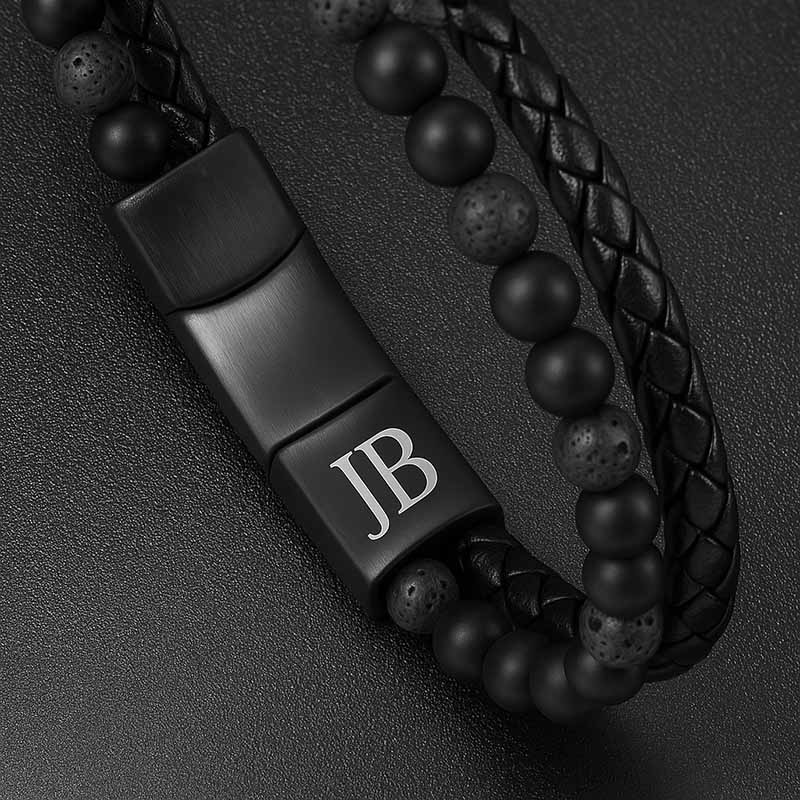 LAVA PASSION Armband aus schwarzem Leder - Bild 7