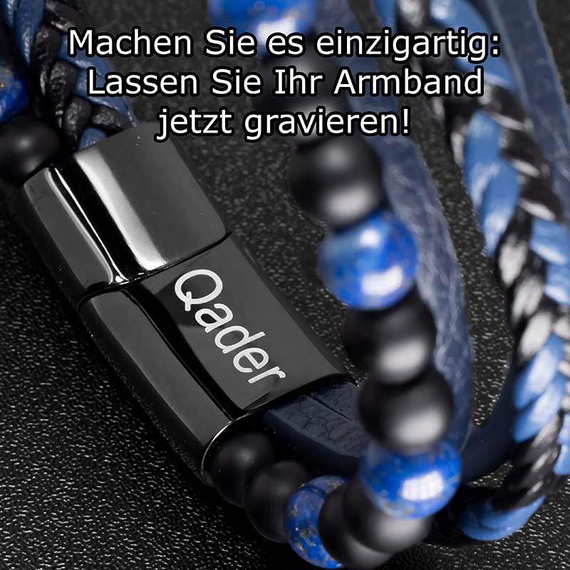 Fancy Armband aus Lapislazuli und Leder in Blau - Bild 4