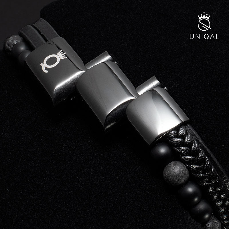 Lava Armband aus schwarzem Leder – Stilvolles Accessoire für jeden Anlass