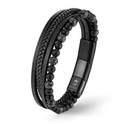 Lava Armband aus schwarzem Leder – Stilvolles Accessoire für jeden Anlass